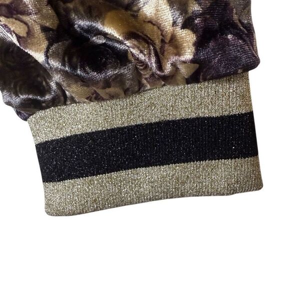 POL Ecru/Purple Rose Velvet Bomber Jacket Sz S Y2K, Soft Girl, Vintage - Picture 6 of 15